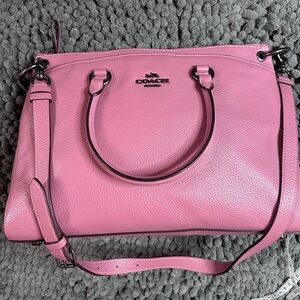 Coach Mia Pebbled Leather Pink Leather Satchel